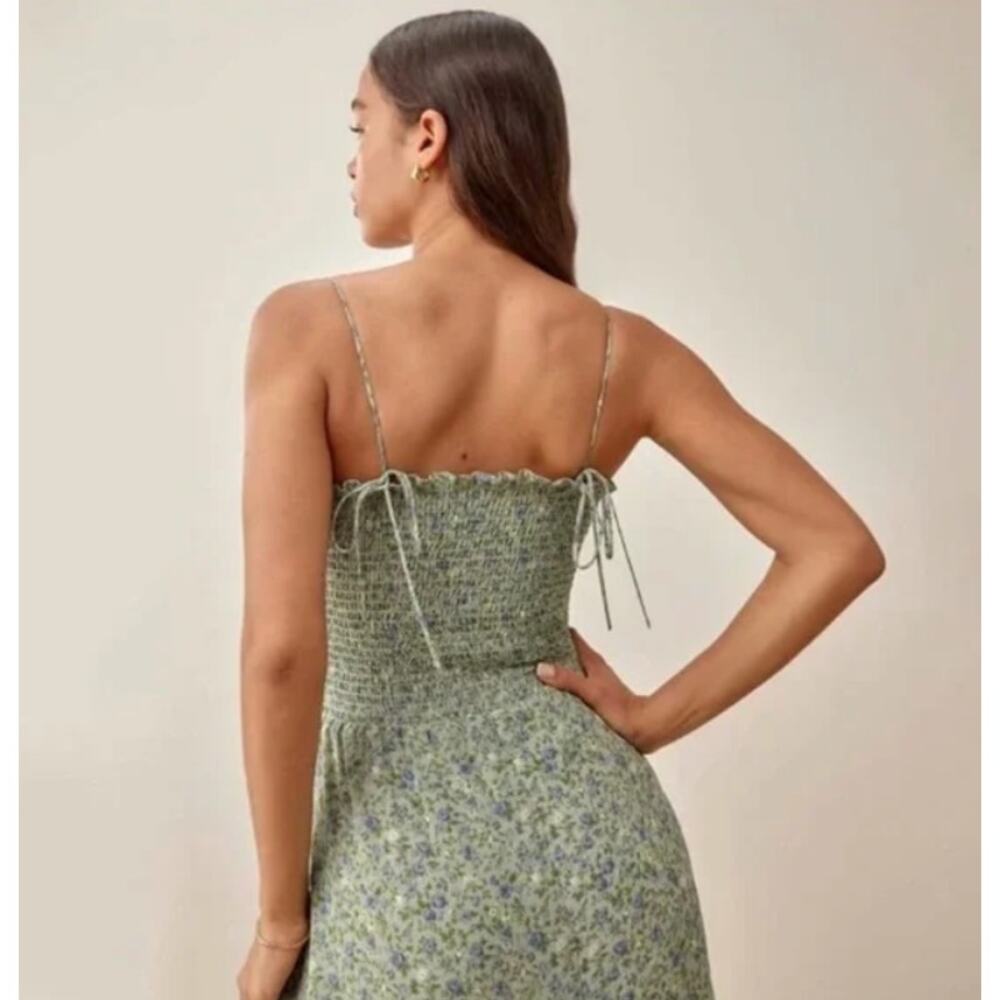 Reformation Sable Dress in Light Green Floral Size Small - Picture 2 of 5